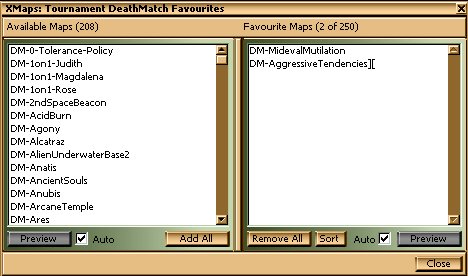 Editing an XMaps Favourites Map List