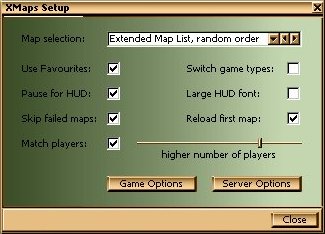 XMaps Setup Window