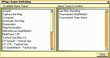 XMaps - Game Switching Setup Window