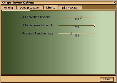 Server Options - Limits Window